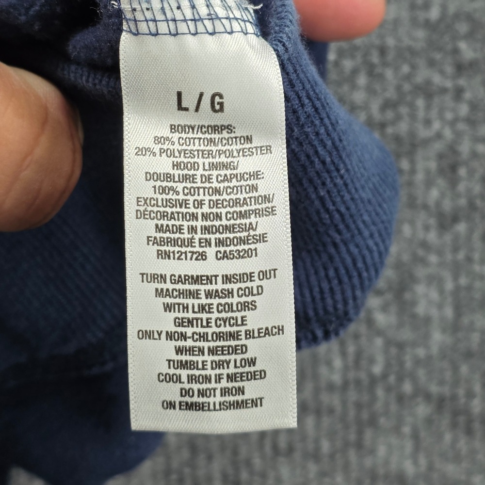 Aeropostale Blue Full Zip Hoodie Graphic Sweatshirt L/G Athletic Dept 1987 - Picture 4 of 7